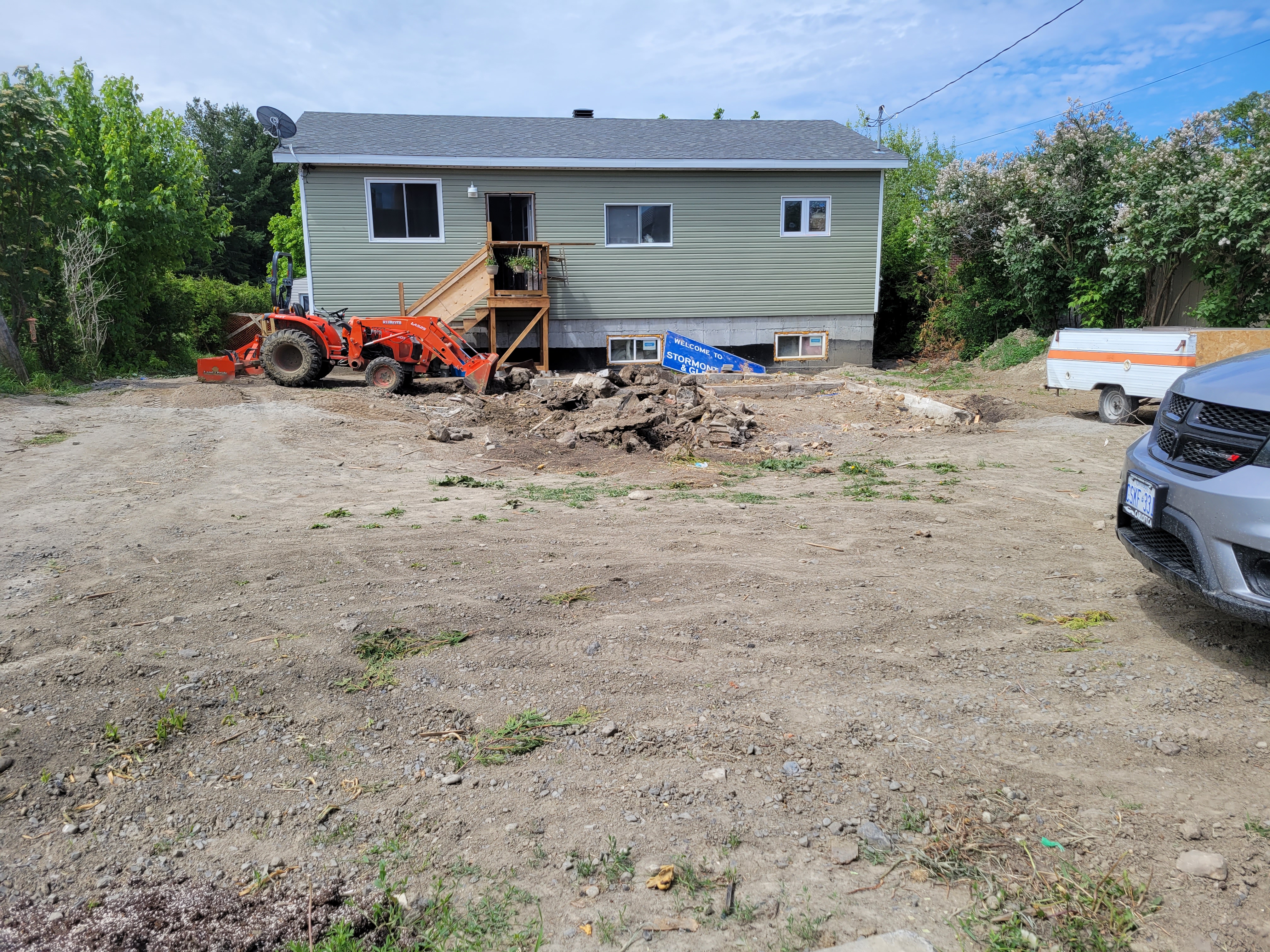 Burying old foundation